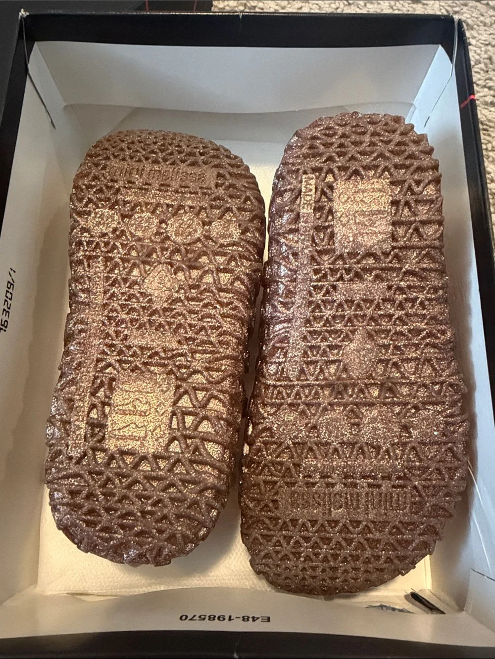 Mini Melissa Toddler Glitter Mary Jane Shoes in Rose Gold